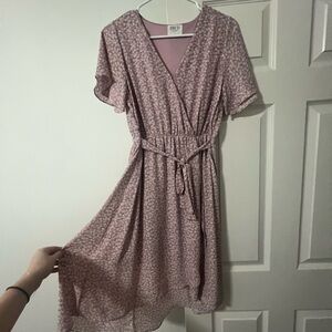 Floral Pink Wrap Dress
